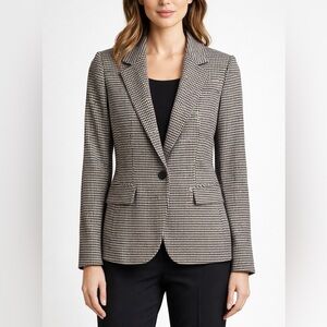Classic houndstooth blazer jacket